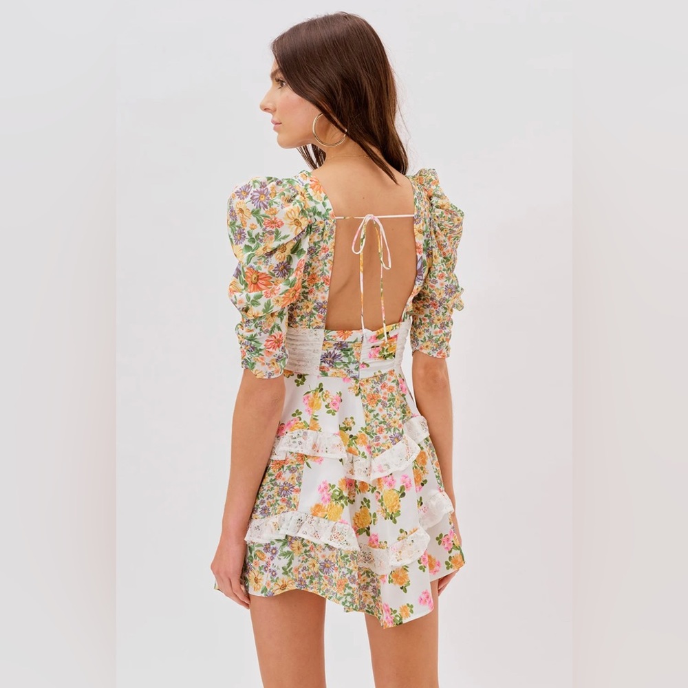 FOR LOVE & LEMONS ROSALYN MINI DRESS - MARIGOLD - Picture 3 of 5